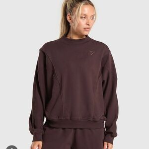 Gymshark Women's Dark Brown Crew Neck Sweater